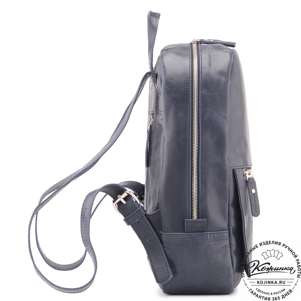 Женский кожаный рюкзак "Джессика" (синий антик)